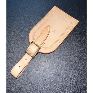 Louis Vuitton Paris Name Tag w/ TA Initials Goldtone - Beige Vachetta
